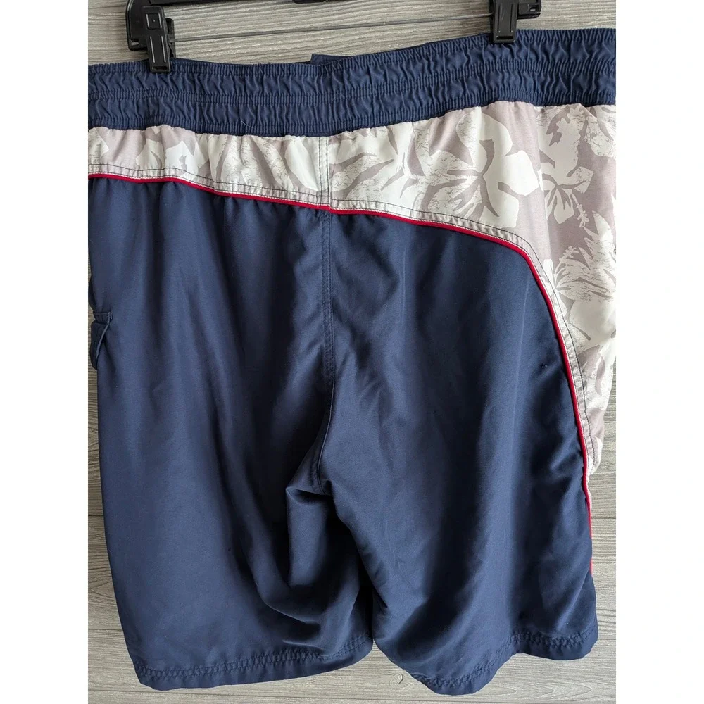 MLB Boston Red Sox Board Shorts Mens XL Navy Blue Floral Swim Trunks Cargo 2009